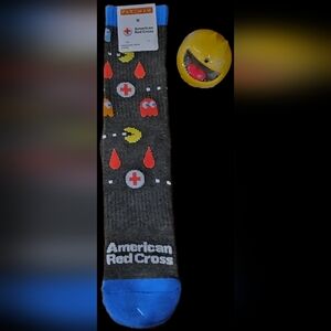 NEW! Collectible Red Cross X Pac-Man Socks + Gashapon Toy